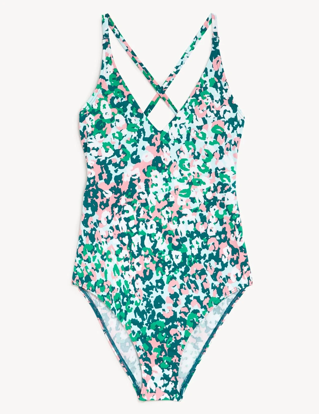 Printed Tie Detail Plunge V-Neck Swimsuit 2 Printed Tie Detail Plunge V-Neck Swimsuit - Image 2