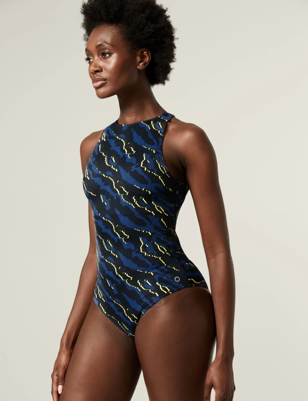 Printed Halterneck Swimsuit 1 Printed Halterneck Swimsuit