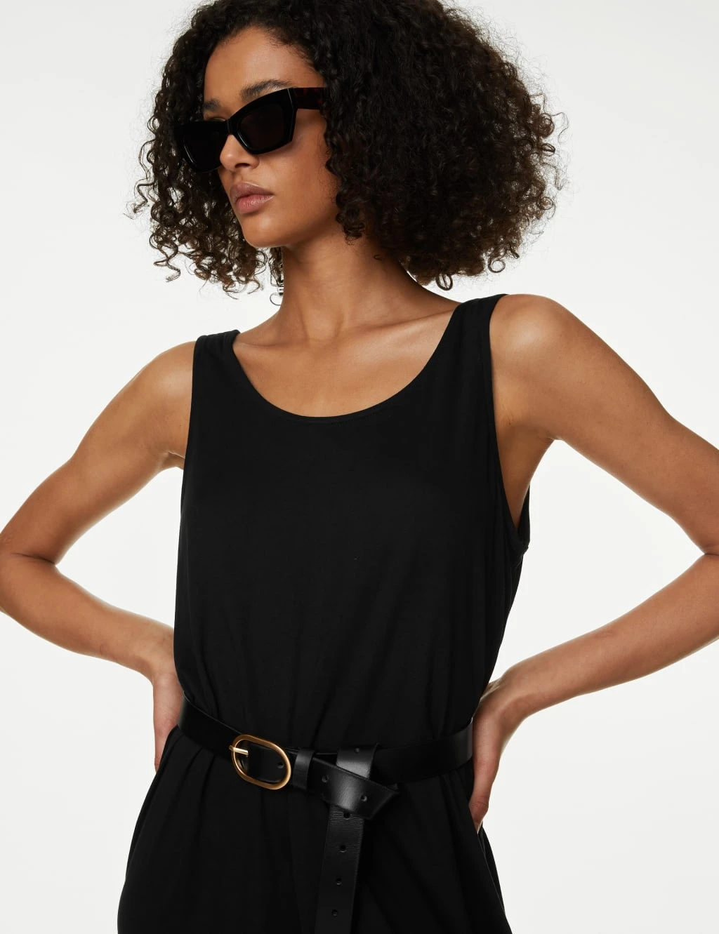 Jersey Round Neck Knee Length Slip Dress 3 Jersey Round Neck Knee Length Slip Dress - Image 3