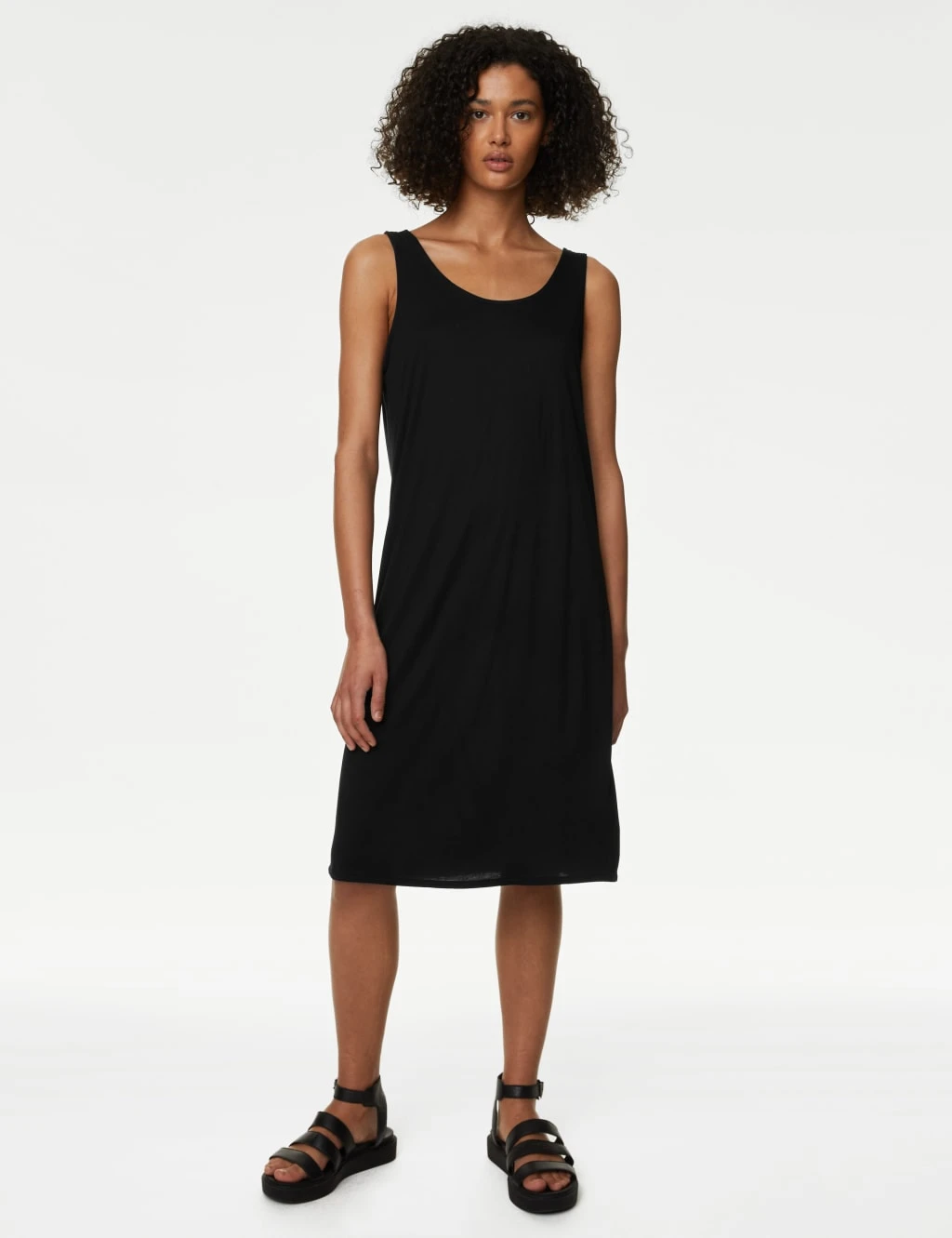 Jersey Round Neck Knee Length Slip Dress 4 Jersey Round Neck Knee Length Slip Dress - Image 4