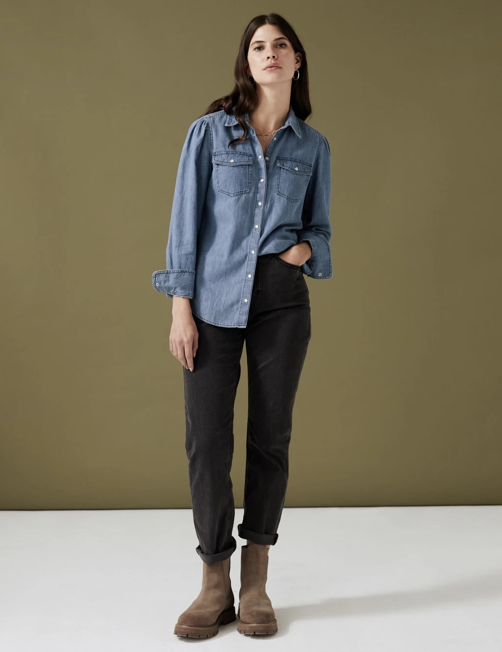 Denim Collared Shirt 3 Denim Collared Shirt - Image 3
