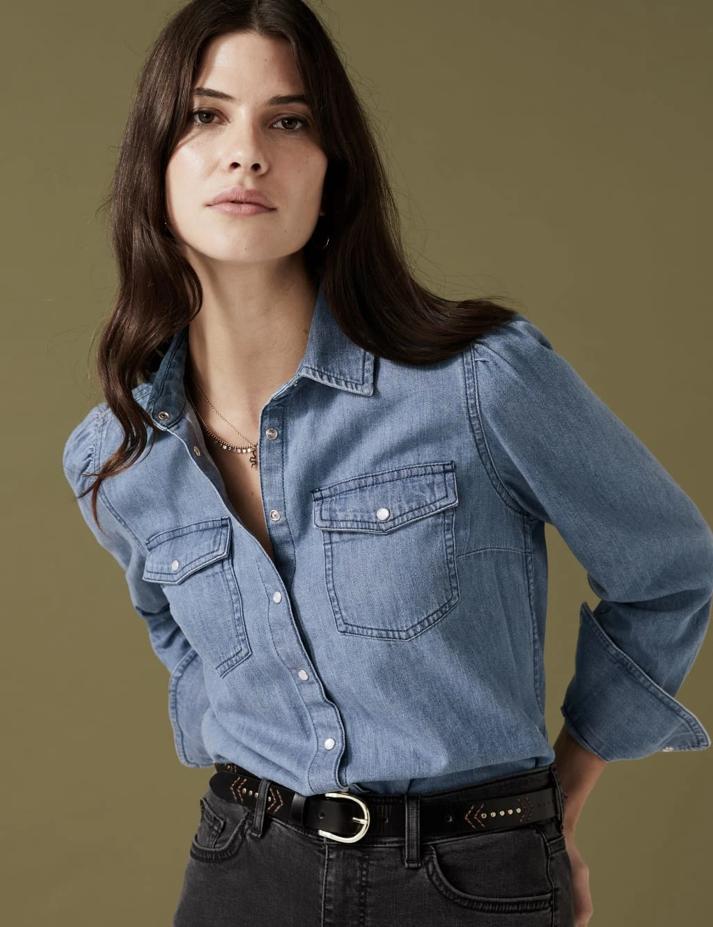 Denim Collared Shirt 4 Denim Collared Shirt - Image 4