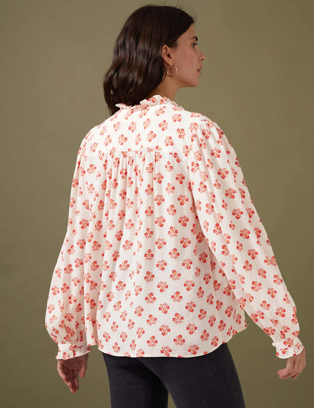 Floral Pintuck Long Sleeve Blouse 5 Floral Pintuck Long Sleeve Blouse - Image 5
