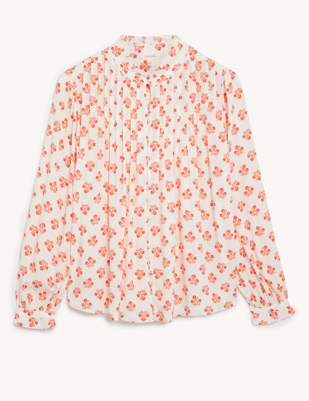 Floral Pintuck Long Sleeve Blouse 2 Floral Pintuck Long Sleeve Blouse - Image 2
