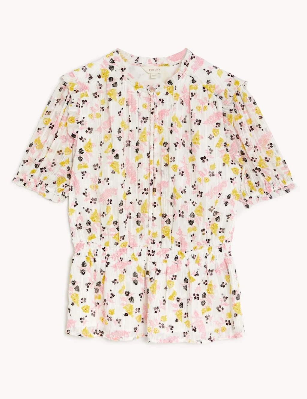 Sparkly Floral Waisted Blouse 2 Sparkly Floral Waisted Blouse - Image 2