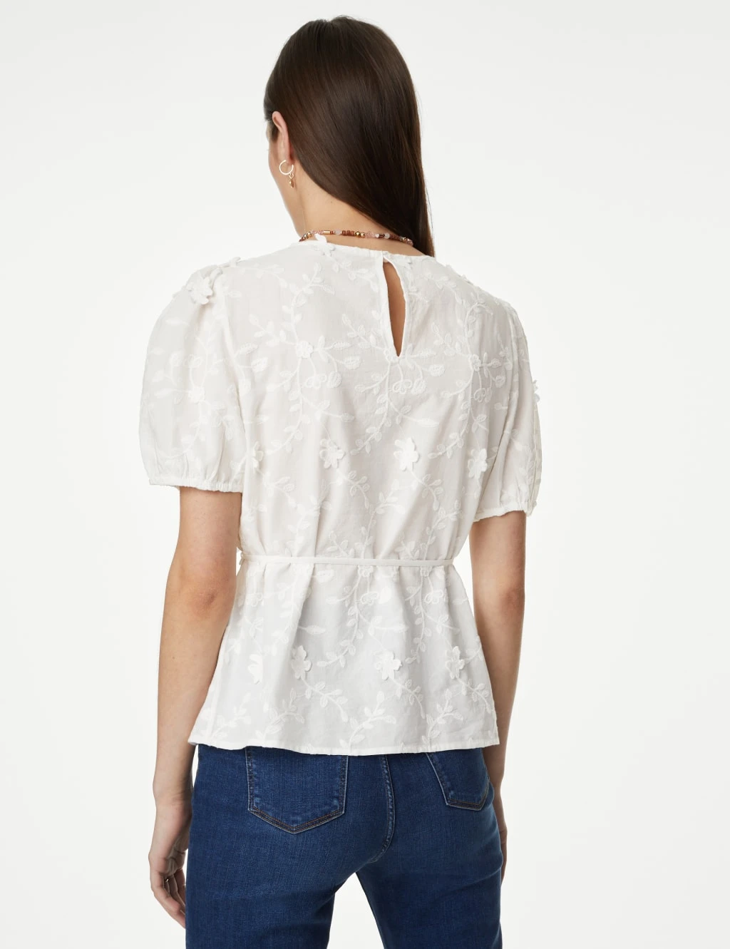 Pure Cotton Floral Textured Blouse 4 Pure Cotton Floral Textured Blouse - Image 4