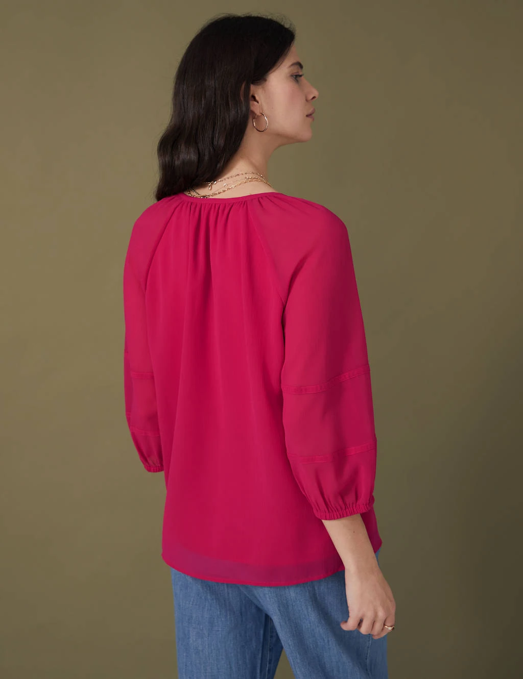 Notch Neck Button Detail Blouse 5 Notch Neck Button Detail Blouse - Image 5