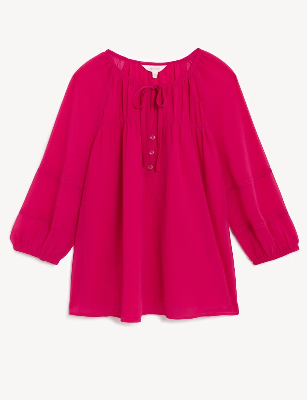 Notch Neck Button Detail Blouse 2 Notch Neck Button Detail Blouse - Image 2