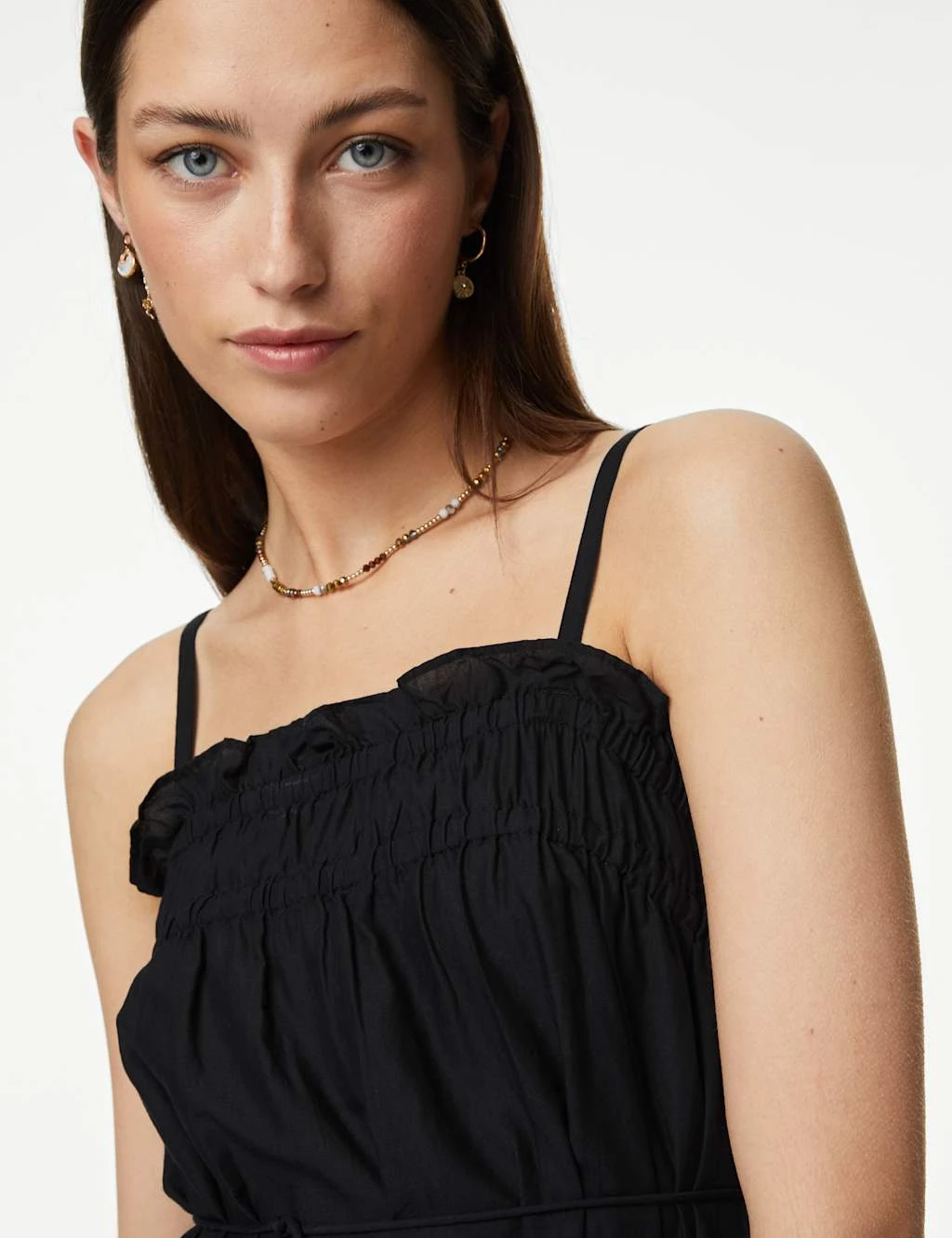 Pure Cotton Floral Square Neck Midaxi Dress 3 Pure Cotton Floral Square Neck Midaxi Dress - Image 3