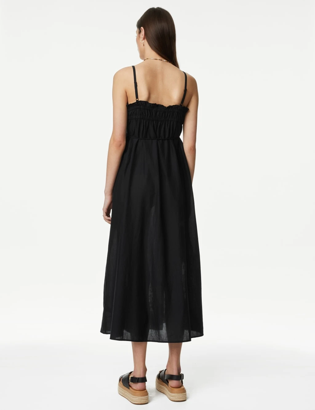 Pure Cotton Floral Square Neck Midaxi Dress 4 Pure Cotton Floral Square Neck Midaxi Dress - Image 4