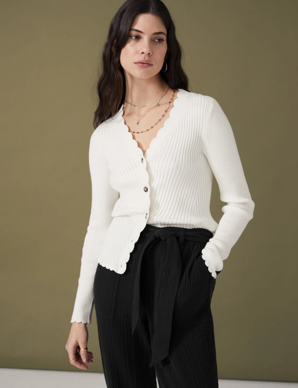 Pure Cotton Belted Tapered Trousers 4 Pure Cotton Belted Tapered Trousers - Image 4