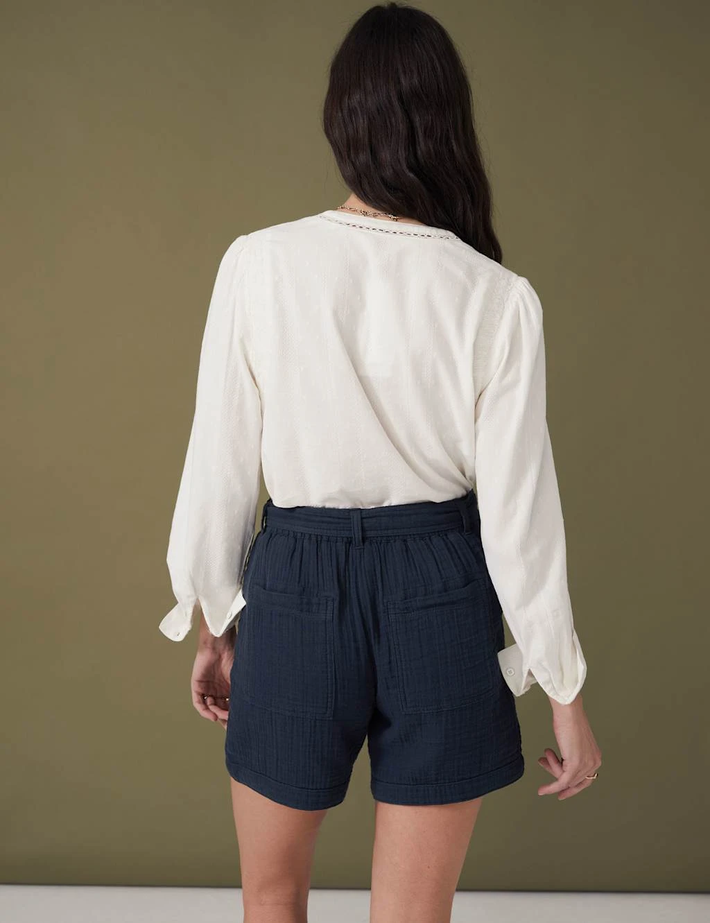 Pure Cotton High Waisted Belted Shorts 6 Pure Cotton High Waisted Belted Shorts - Image 6