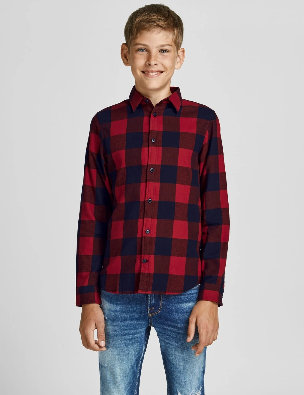 Jack & Jones Junior Pure Cotton Checked Shirt (8 Yrs - 16 Yrs) 1 Jack & Jones Junior Pure Cotton Checked Shirt (8 Yrs - 16 Yrs)