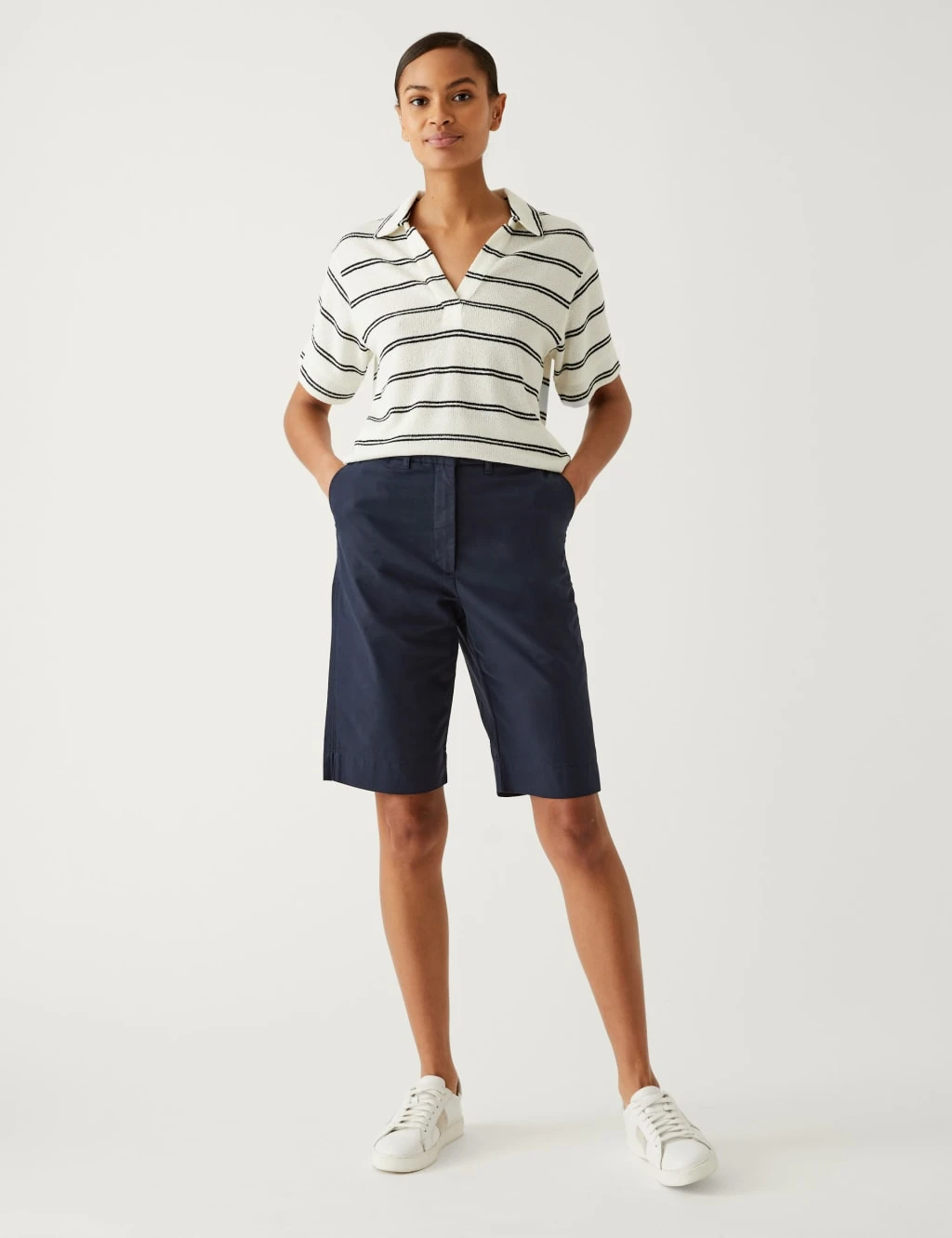 Cotton Rich Knee Length Chino Shorts 3 Cotton Rich Knee Length Chino Shorts - Image 3