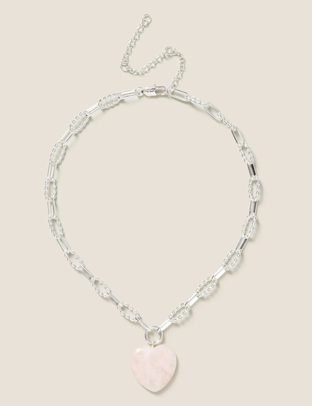 Short Rose Quartz Pendant Necklace 1 Short Rose Quartz Pendant Necklace