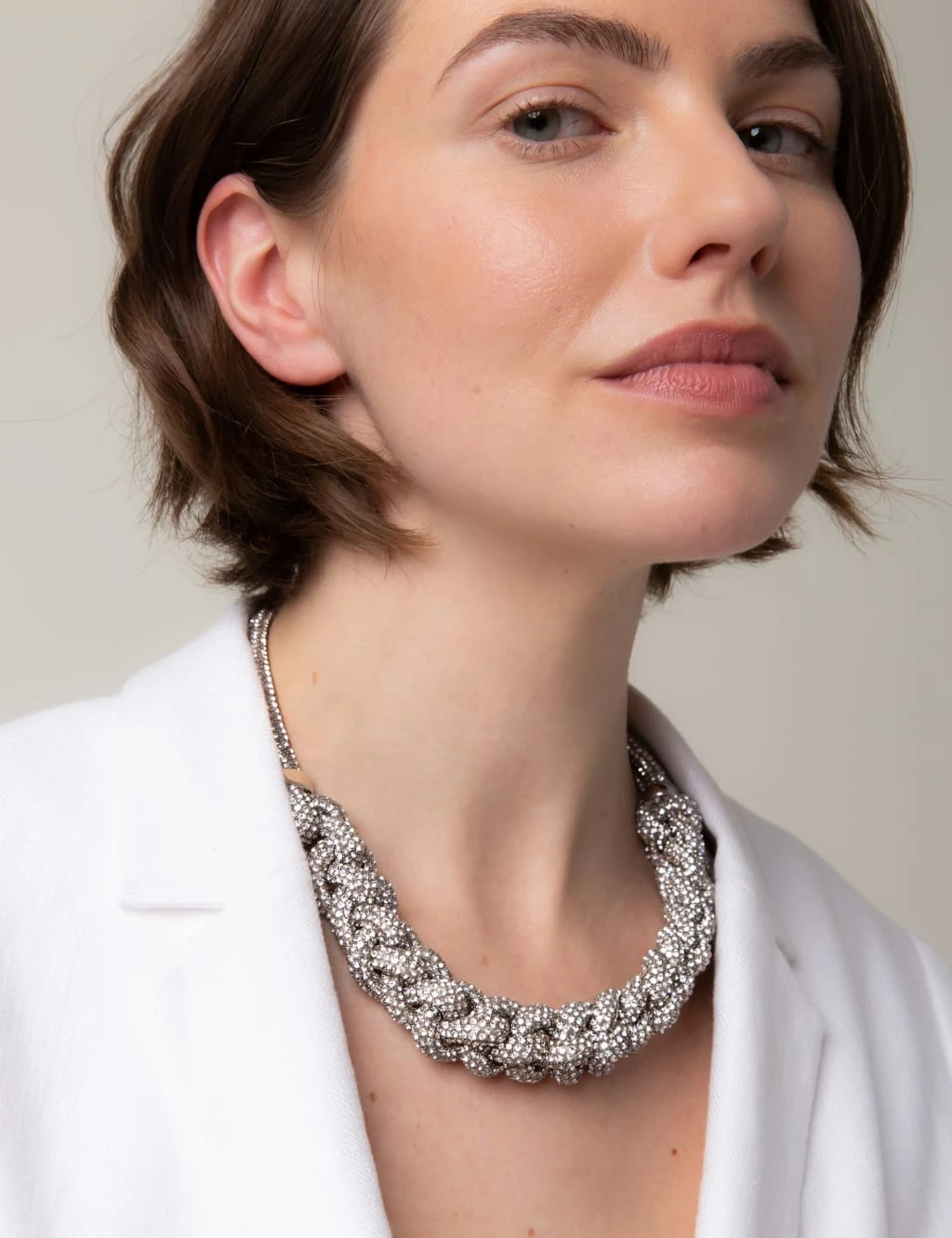 Rhinestone Plait Necklace 3 Rhinestone Plait Necklace - Image 3