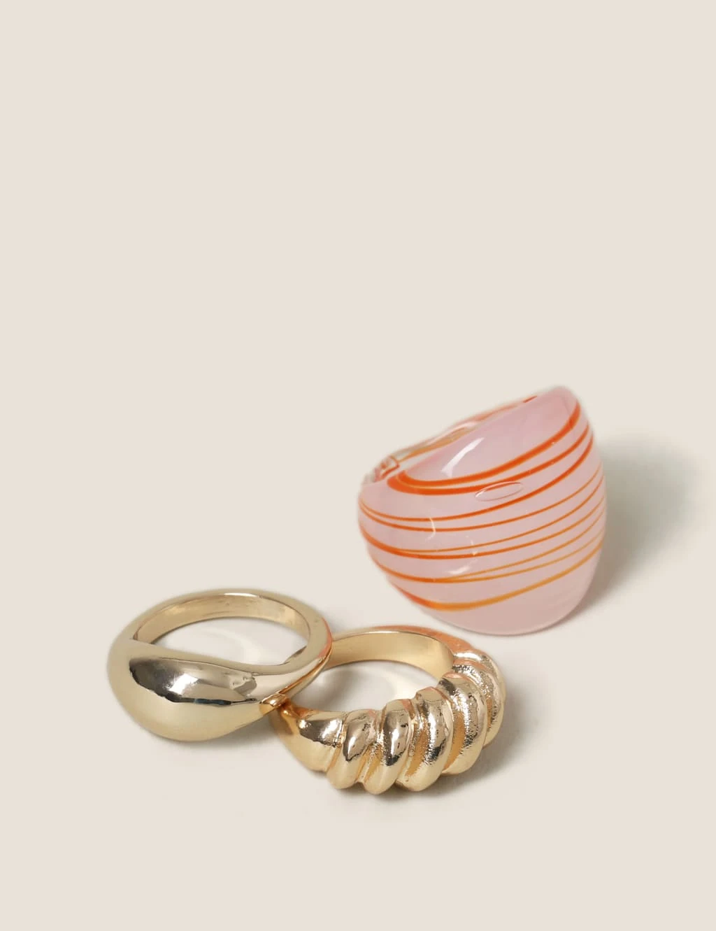 3 Pack Gold & Resin Ring Pack 2 3 Pack Gold & Resin Ring Pack - Image 2