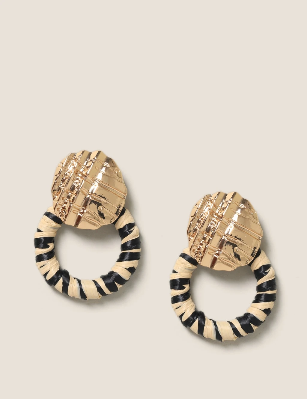 Monochrome Fabric Drop Earrings 2 Monochrome Fabric Drop Earrings - Image 2