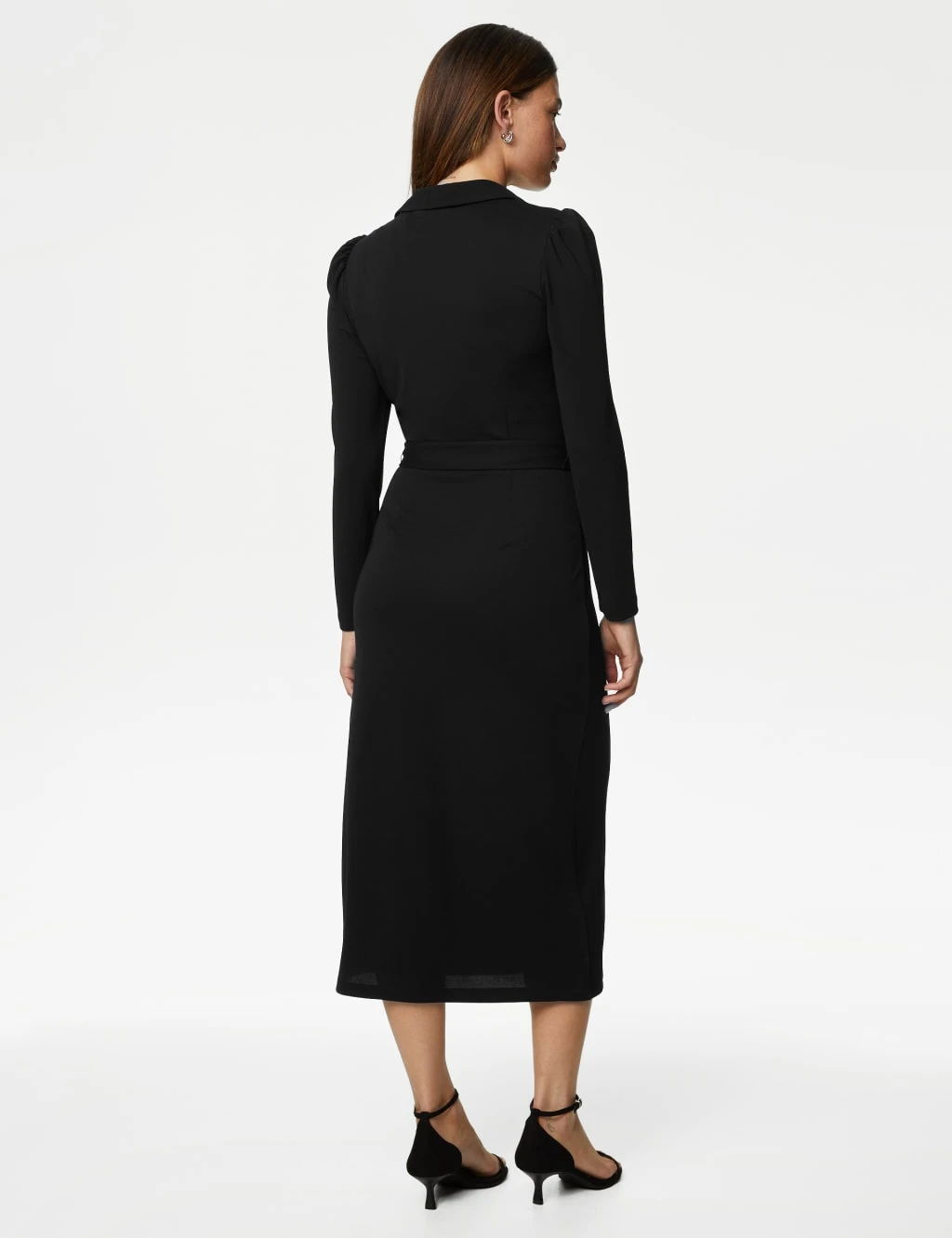 Collared Midi Wrap Dress 4 Collared Midi Wrap Dress - Image 4