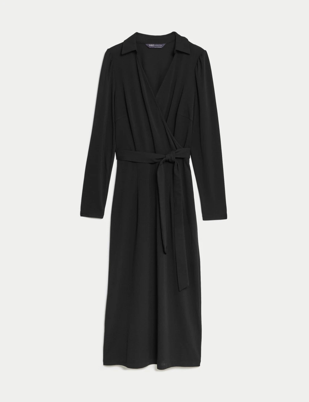 Collared Midi Wrap Dress 2 Collared Midi Wrap Dress - Image 2