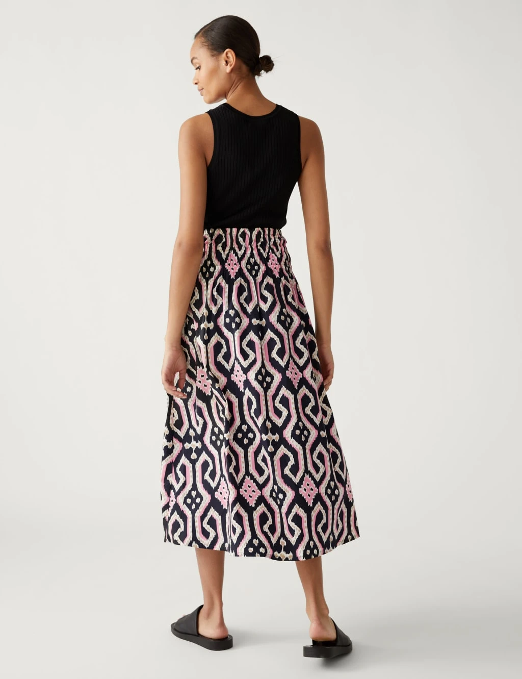 Pure Cotton Geometric Midaxi A-Line Skirt 4 Pure Cotton Geometric Midaxi A-Line Skirt - Image 4