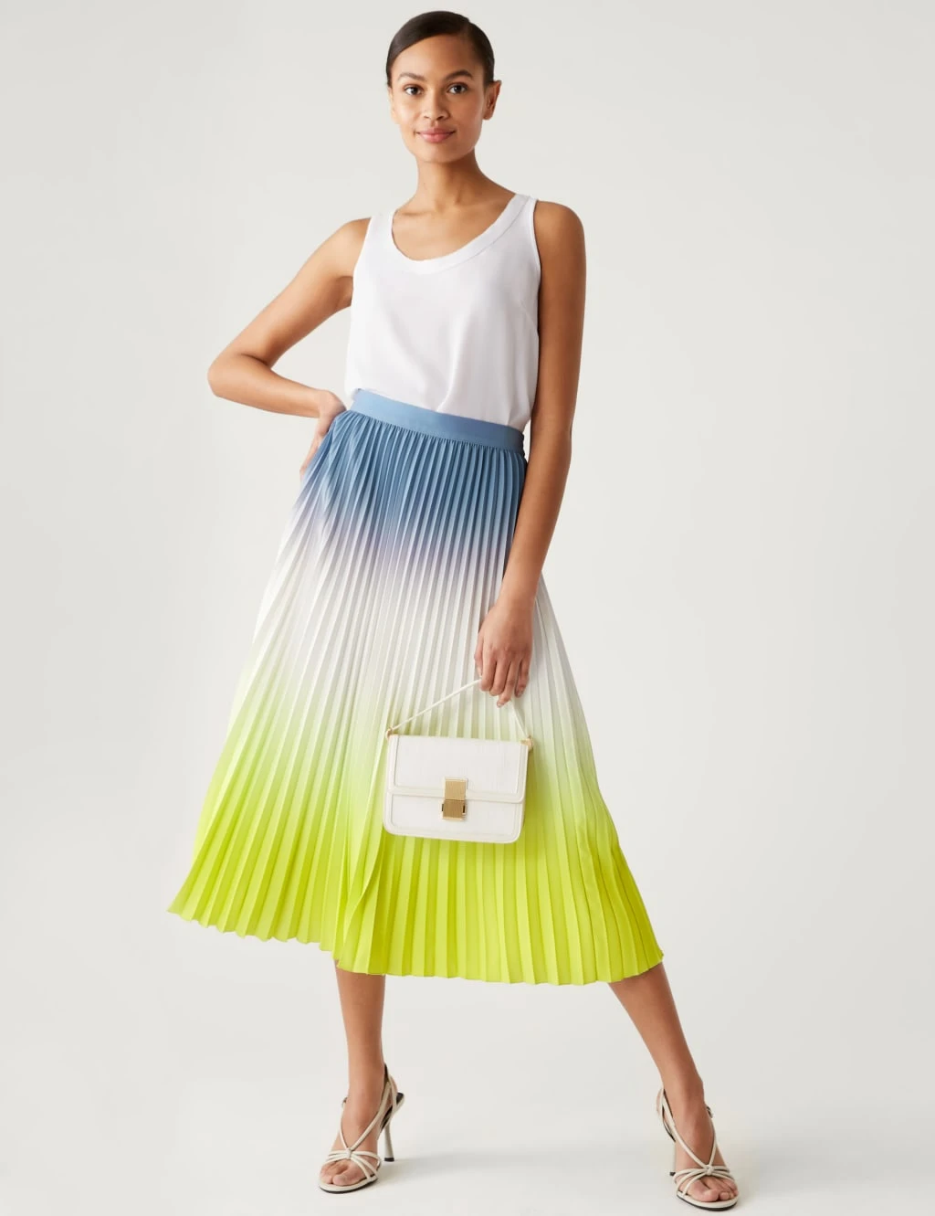 Ombre Pleated Midaxi Skirt 1 Ombre Pleated Midaxi Skirt