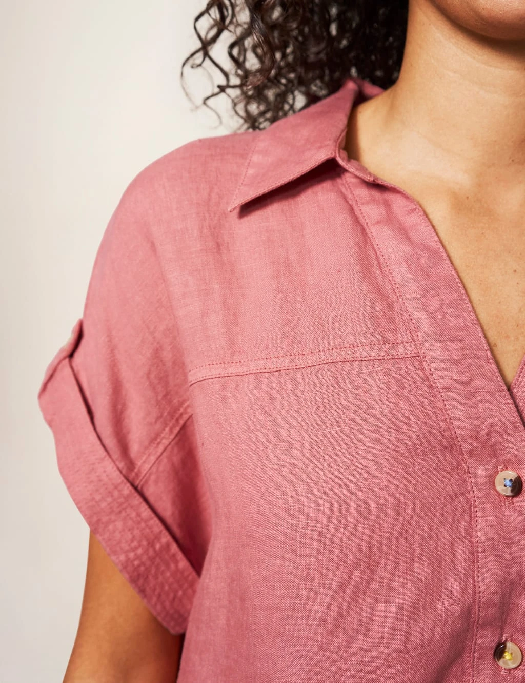 WHITE STUFF Pure Linen Collared Relaxed Tunic 3 WHITE STUFF Pure Linen Collared Relaxed Tunic - Image 3