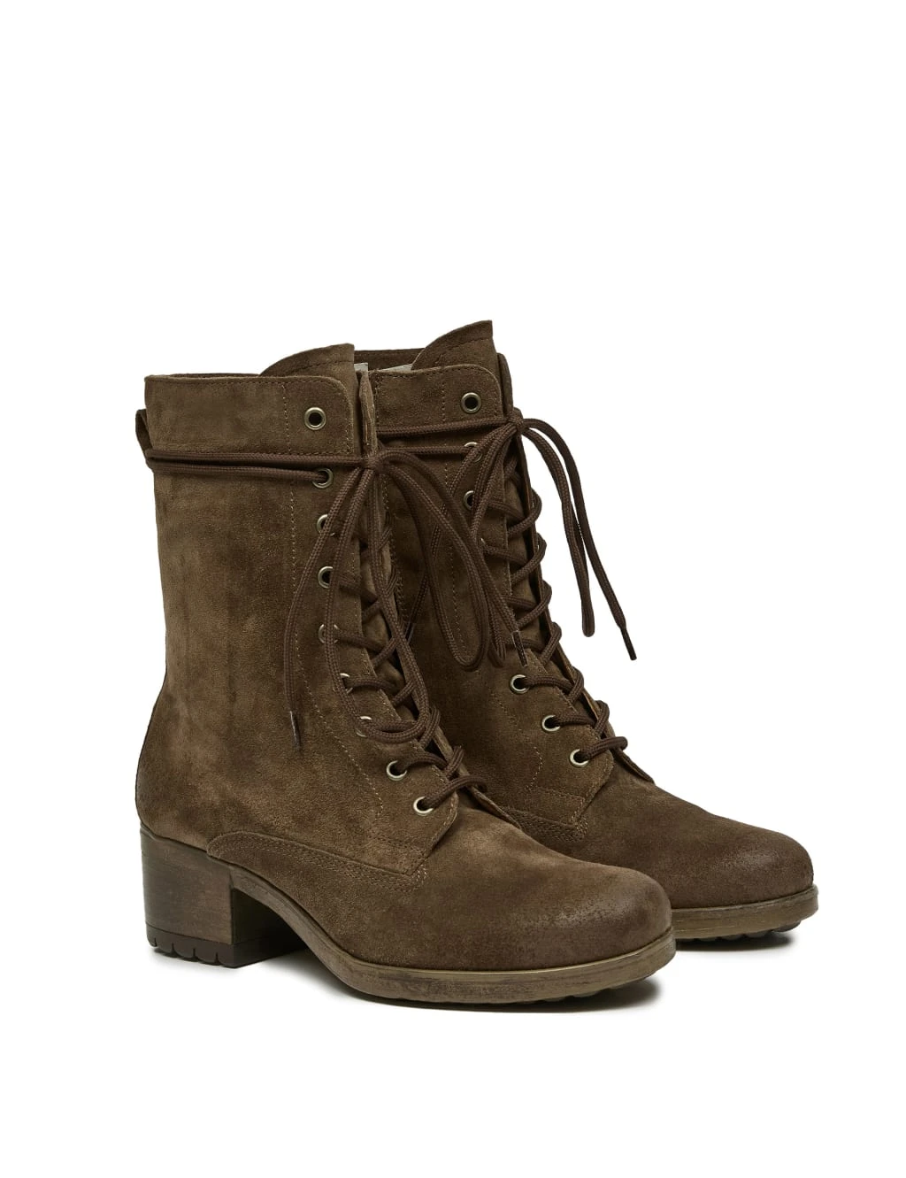 Celtic & Co. Suede Lace Up Block Heel Ankle Boots 2 Celtic & Co. Suede Lace Up Block Heel Ankle Boots - Image 2
