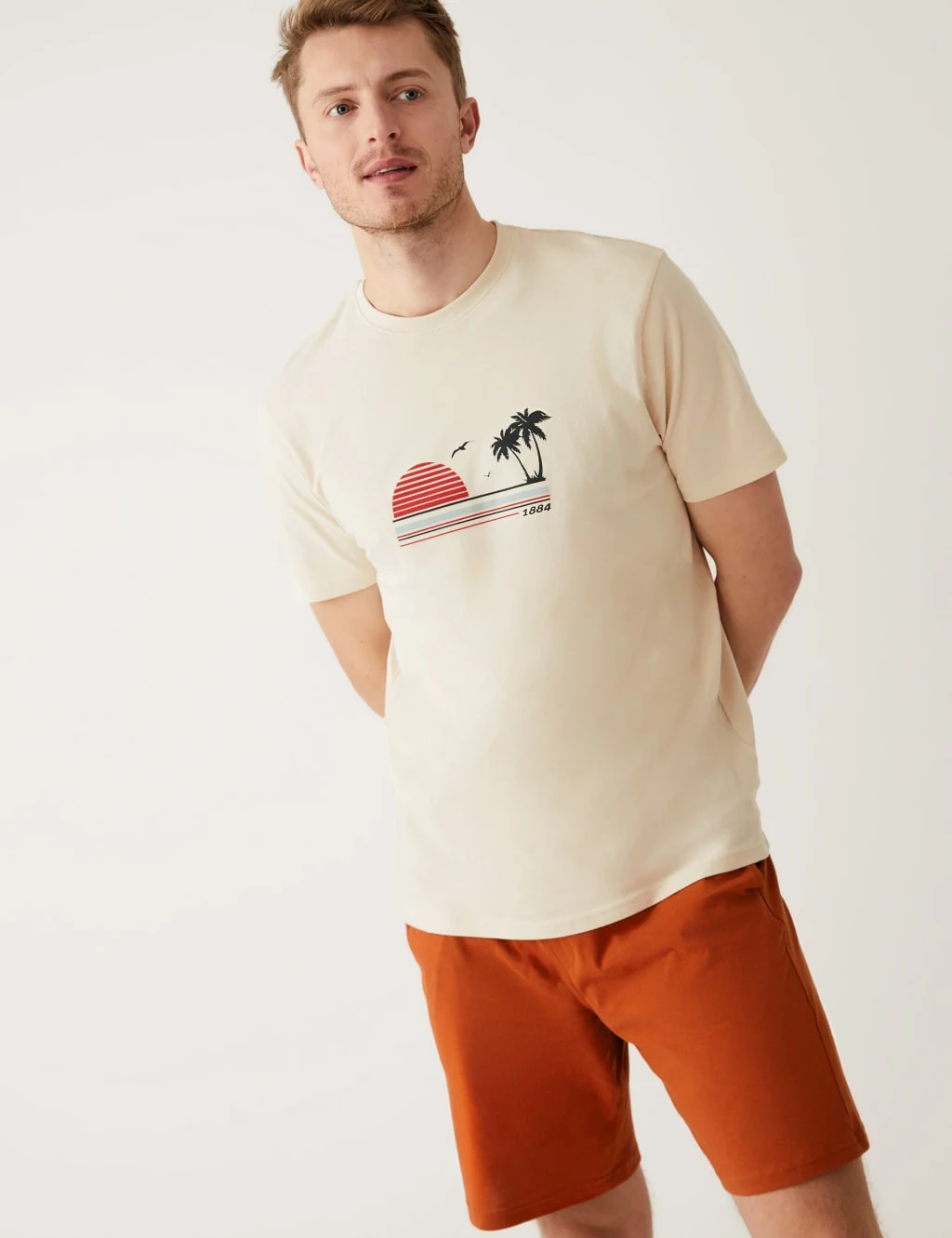 Pure Cotton Sunset Graphic Pyjama Set 1 Pure Cotton Sunset Graphic Pyjama Set