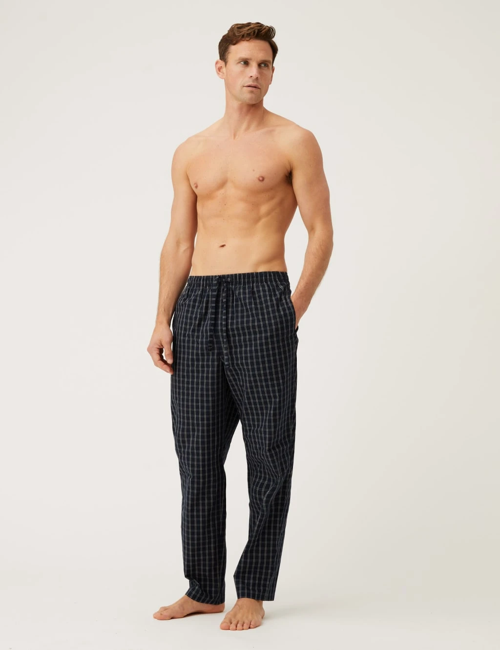 2pk Pure Cotton Checked Pyjama Bottoms 2 2pk Pure Cotton Checked Pyjama Bottoms - Image 2