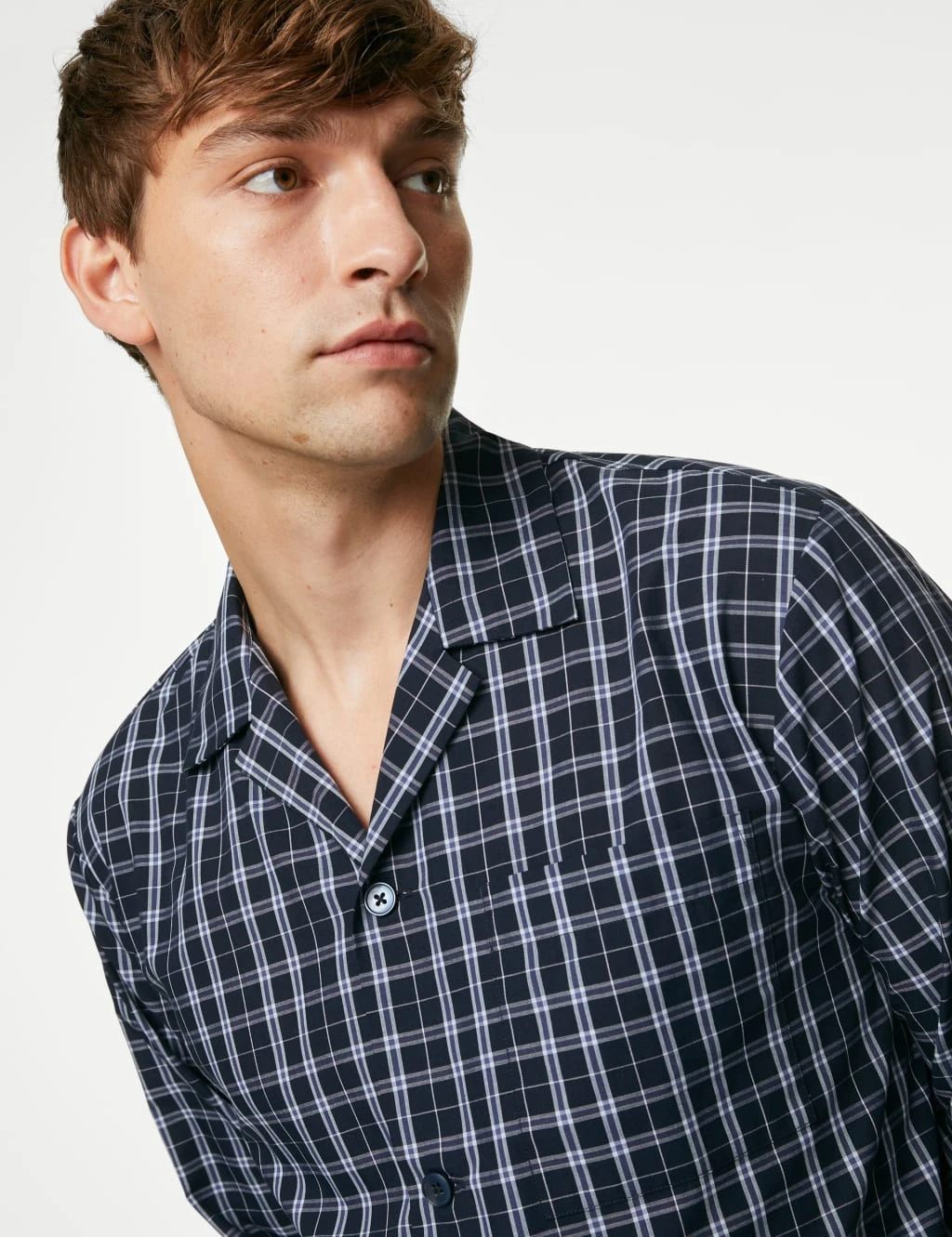 Cotton Blend Checked Pyjama Set 3 Cotton Blend Checked Pyjama Set - Image 3