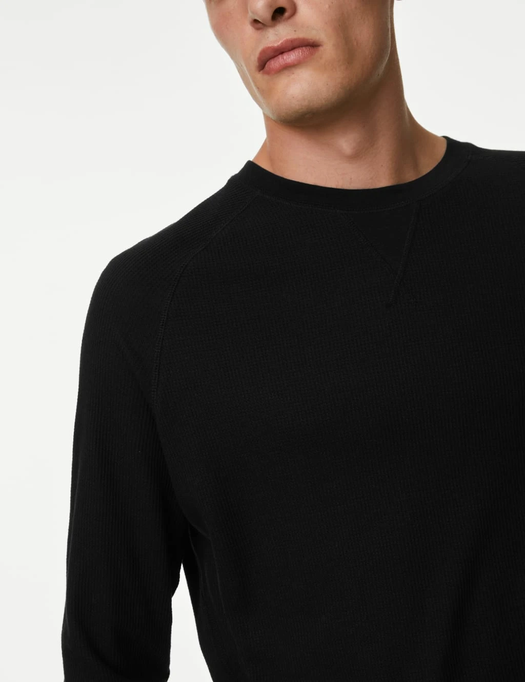 Cotton Blend Waffle Loungewear Top 4 Cotton Blend Waffle Loungewear Top - Image 4