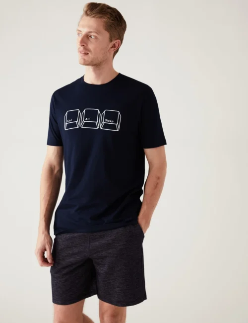 Pure Cotton Computer Graphic Loungewear Top