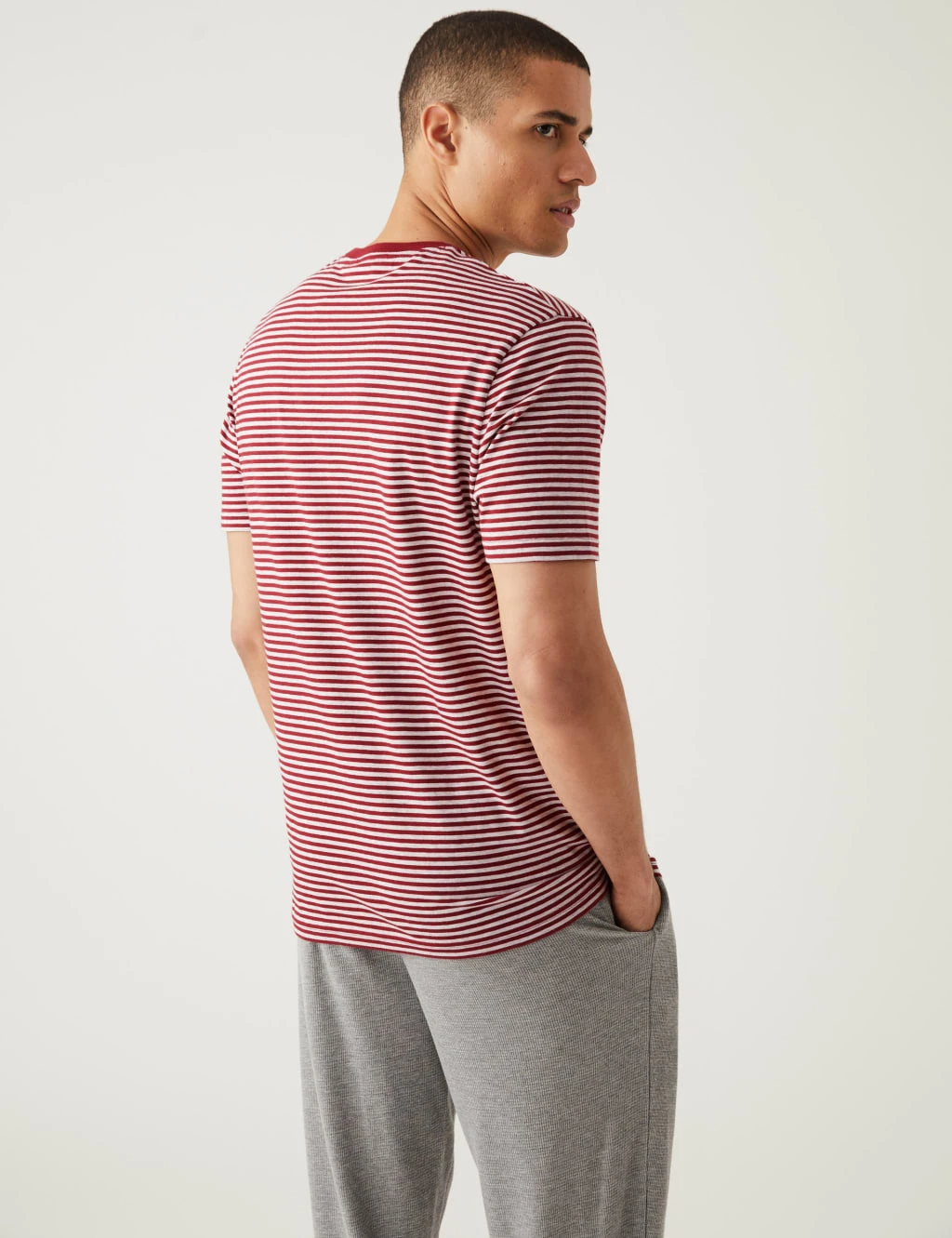 Pure Cotton Striped Loungewear Top 5 Pure Cotton Striped Loungewear Top - Image 5