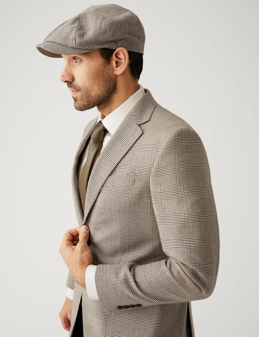 Cotton Rich Checked Baker Boy Hat 1 Cotton Rich Checked Baker Boy Hat