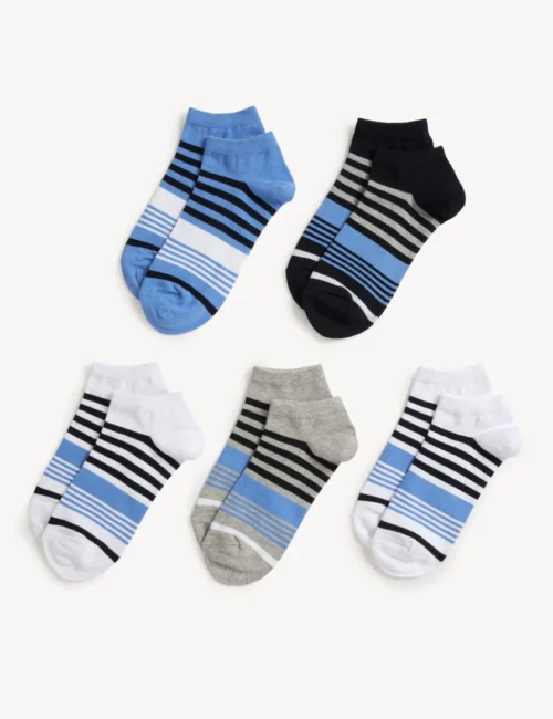 5pk Cool & Fresh™ Striped Trainer Socks