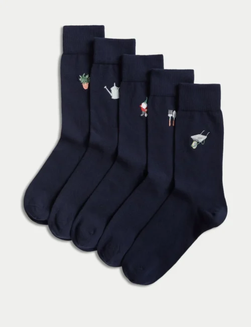 5pk Cool & Fresh™ Embroidered Socks