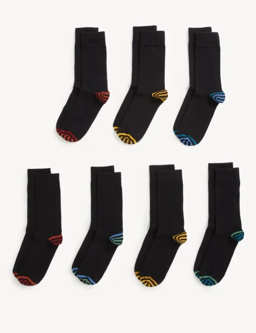 7pk Cool & Fresh™ Striped Cotton Rich Socks