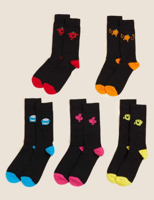 5pk Cotton Rich Mr. Men™ Socks