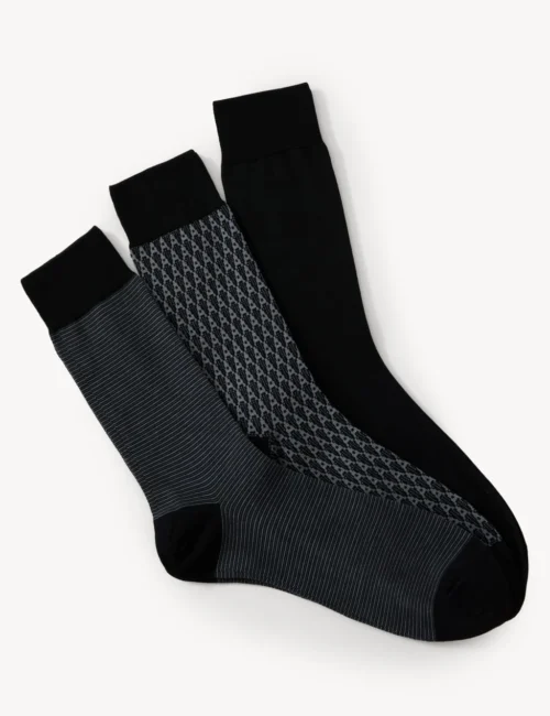 3pk Assorted Modal Pima Cotton Socks