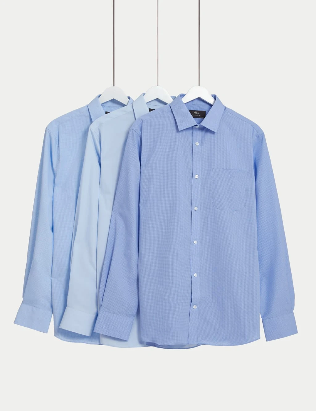 3pk Tailored Fit Long Sleeve Shirts 1 3pk Tailored Fit Long Sleeve Shirts