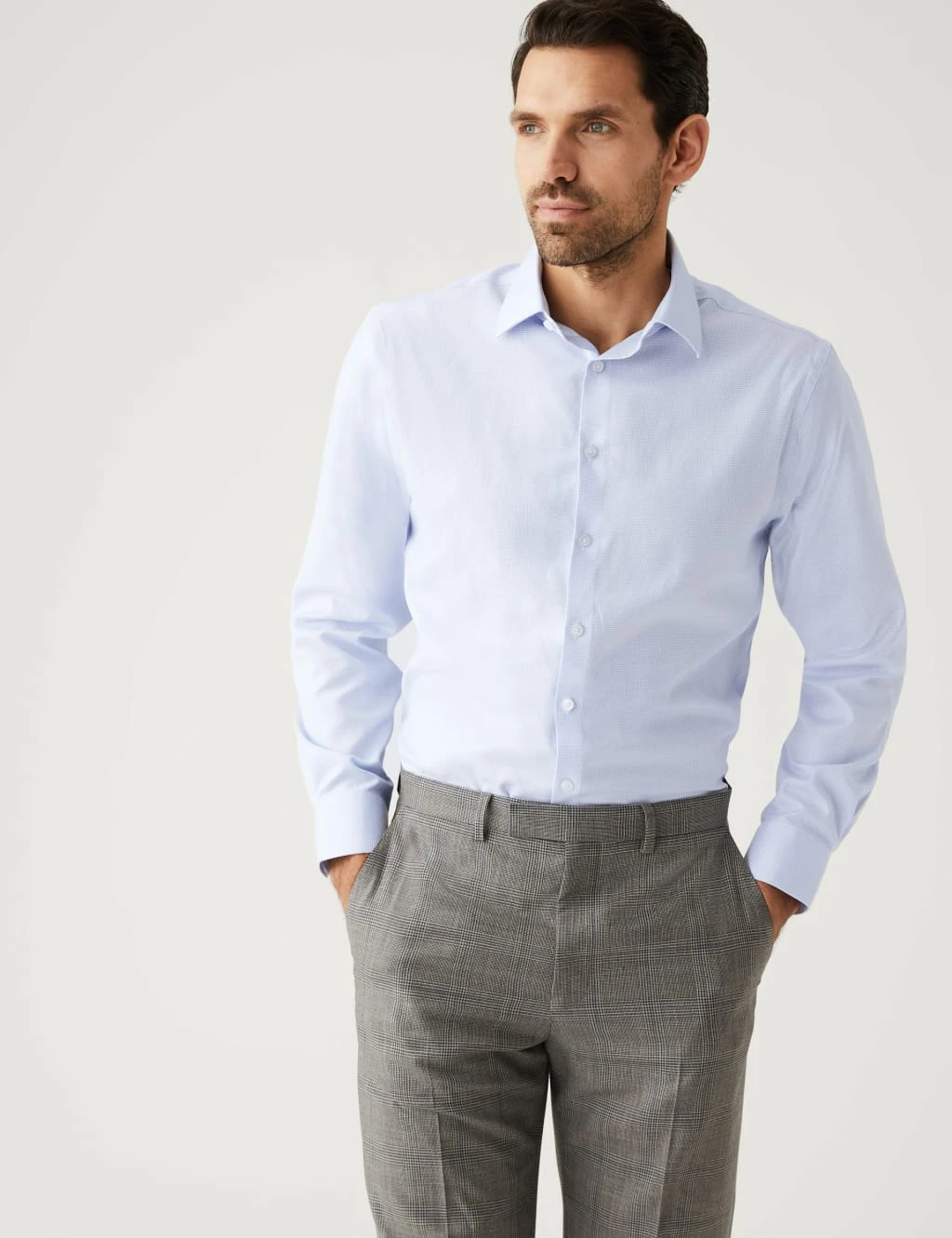 Regular Fit Pure Cotton Textured Shirt 1 Regular Fit Pure Cotton Textured Shirt