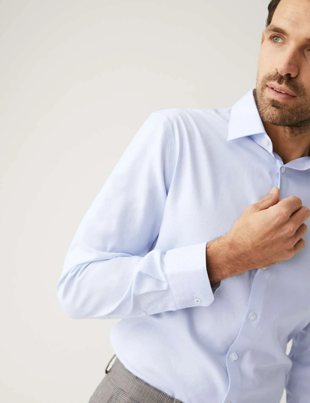 Regular Fit Pure Cotton Textured Shirt 3 Regular Fit Pure Cotton Textured Shirt - Image 3