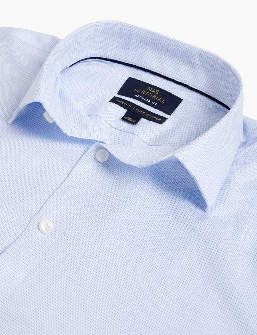 Regular Fit Pure Cotton Textured Shirt 8 Regular Fit Pure Cotton Textured Shirt - Image 8