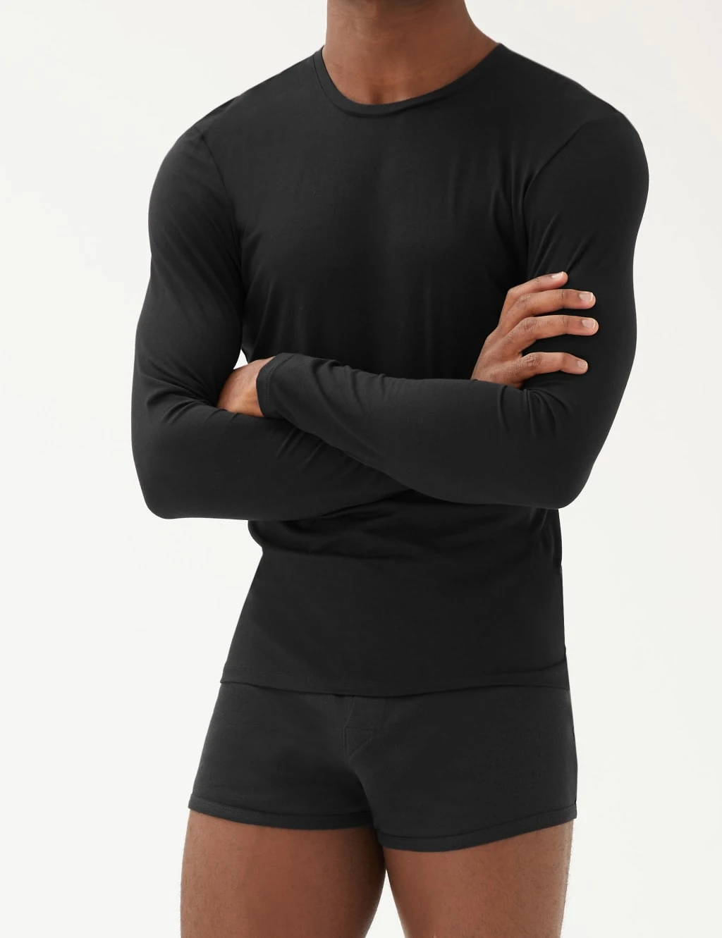 Supima® Cotton Blend Long Sleeve Vest 1 Supima® Cotton Blend Long Sleeve Vest