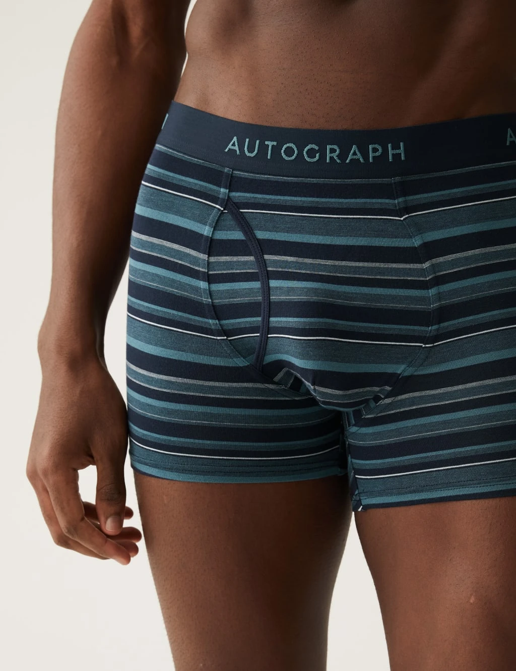 3pk Supima® Cotton Blend Striped Trunks 3 3pk Supima® Cotton Blend Striped Trunks - Image 3