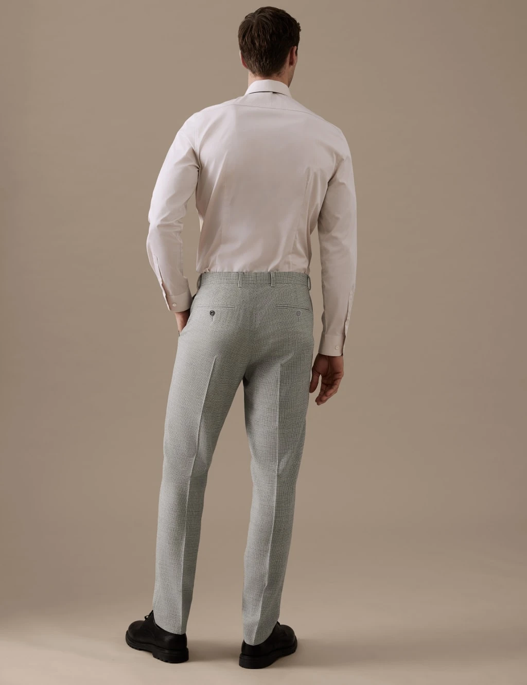 Tailored Fit Pure Wool Puppytooth Suit Trousers 5 Tailored Fit Pure Wool Puppytooth Suit Trousers - Image 5