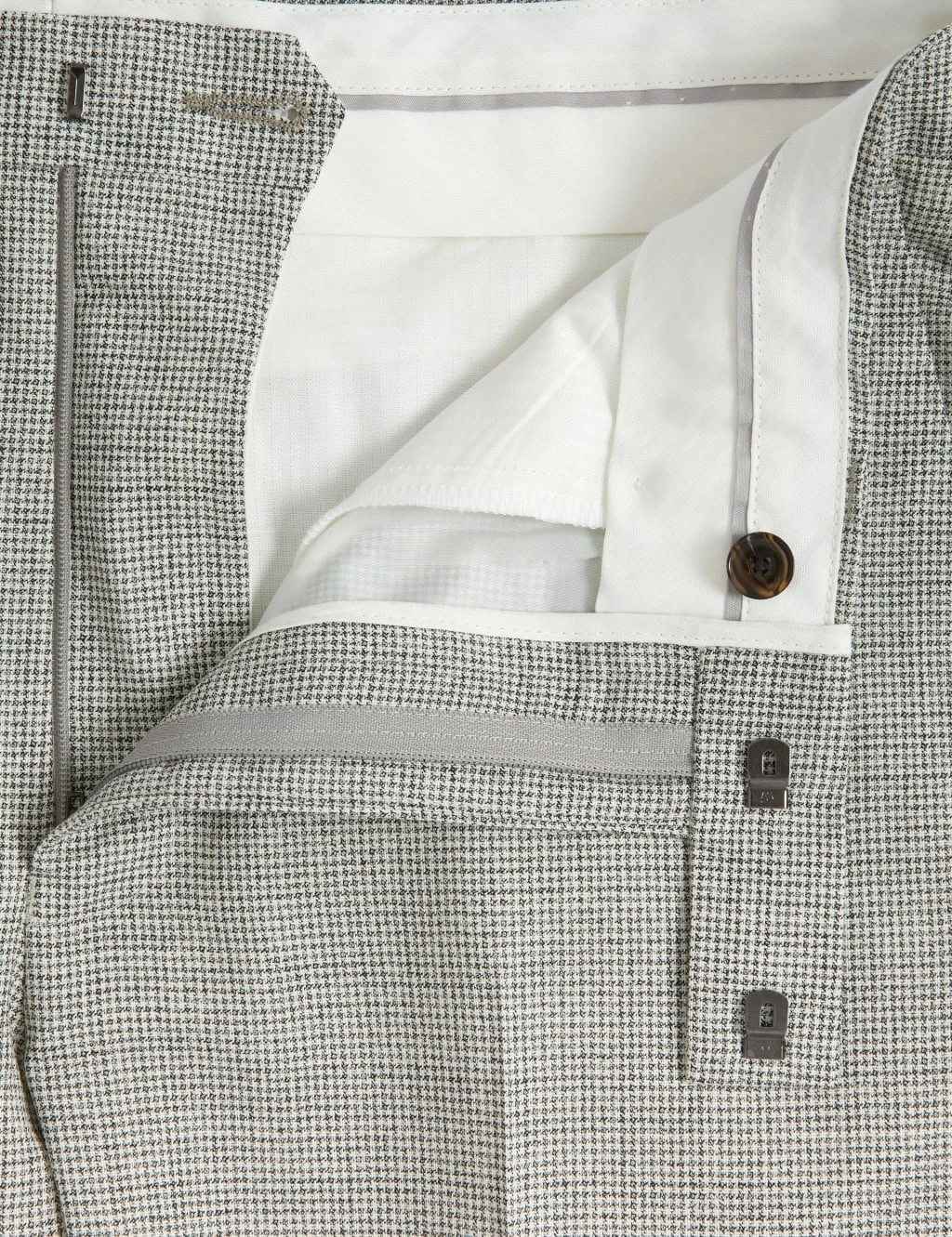 Tailored Fit Pure Wool Puppytooth Suit Trousers 7 Tailored Fit Pure Wool Puppytooth Suit Trousers - Image 7