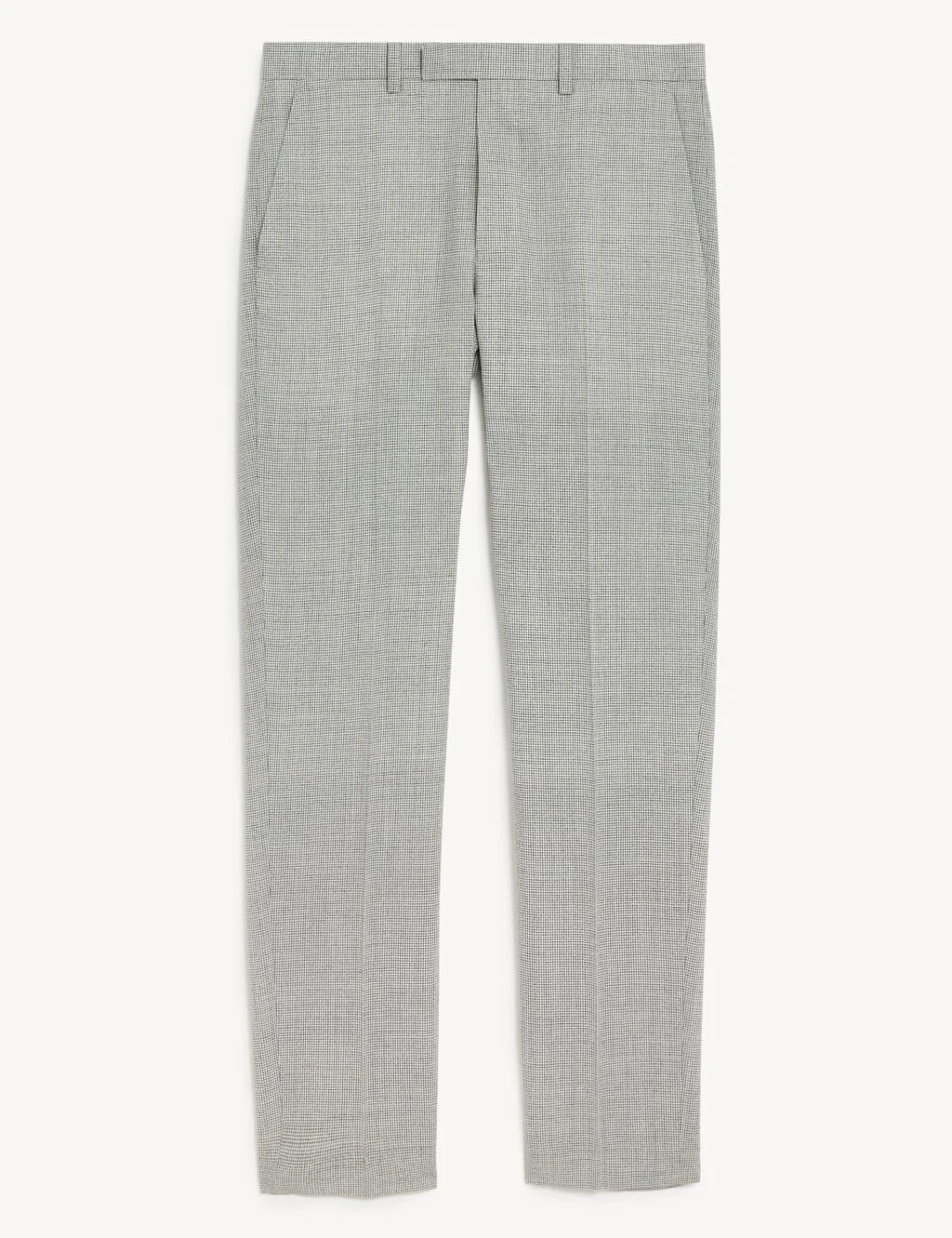 Tailored Fit Pure Wool Puppytooth Suit Trousers 2 Tailored Fit Pure Wool Puppytooth Suit Trousers - Image 2