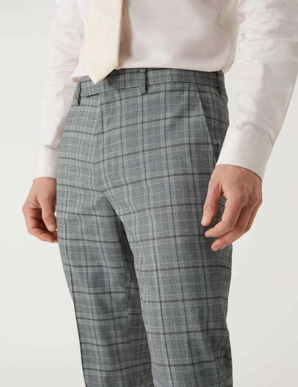 Slim Fit Prince Of Wales Check Suit Trousers 4 Slim Fit Prince Of Wales Check Suit Trousers - Image 4